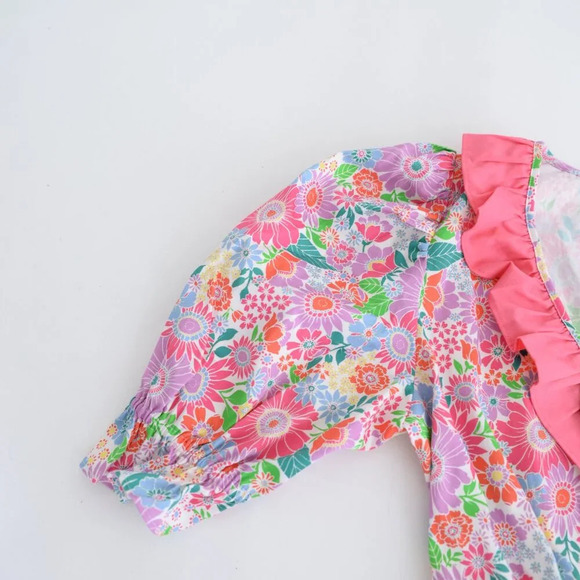 Alden Adair Happy Daze  Purple Pink Floral Kelsey Mini Flowy Dress S NWT - Picture 9 of 11